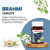 Baidyanath Brahmi Tablets Helps To Handle Lifeās Daily Stress, Promotes Mind Relaxation | 60 Tablets 100gm 0.2lbs